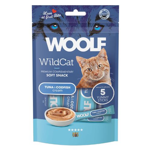 Woolf Wildcat Crema Atún y Bacalao 70gr (5x14gr)