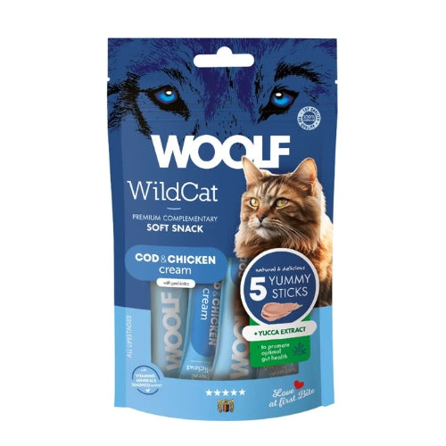 Woolf Wildcat Crema Bacalao, Pollo y Extracto de Yuca 70gr (5x14gr)
