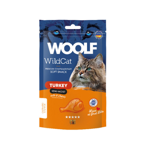 Woolf WildCat Snack Semihúmedo Pavo para Gatos 50gr