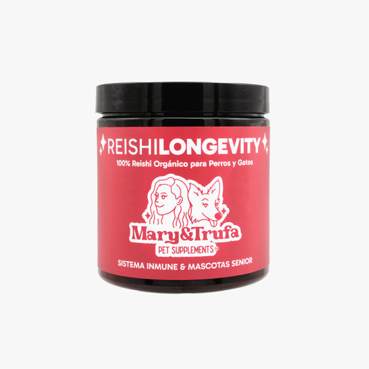 Mary&Trufa Reishi Longevity 75 g. Regula y Refuerza el Sistema Inmune. Apoyo mascotas senior.