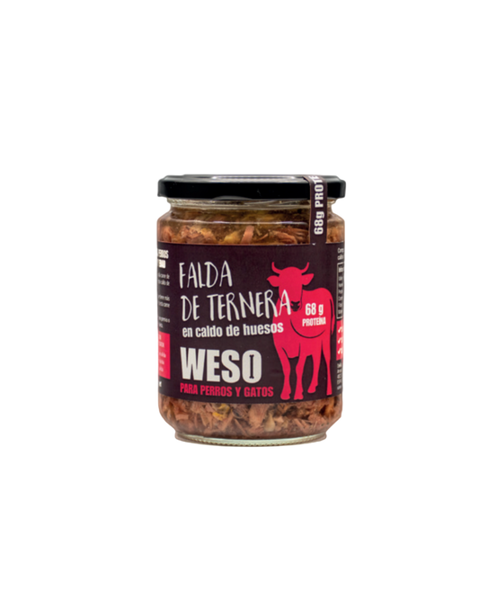 Falda de ternera en caldo de huesos